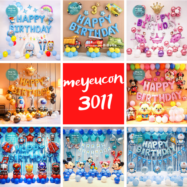Set Trang Trí Sinh Nhật Cho Bé Trai, Bé Gái, Tổ Chức Tiệc Thôi Nôi, Đầy Tháng Mẫu Mới 2021 ❤️❤️❤️ SALE SẬP SÀN ❤️HOTTTTT❤️