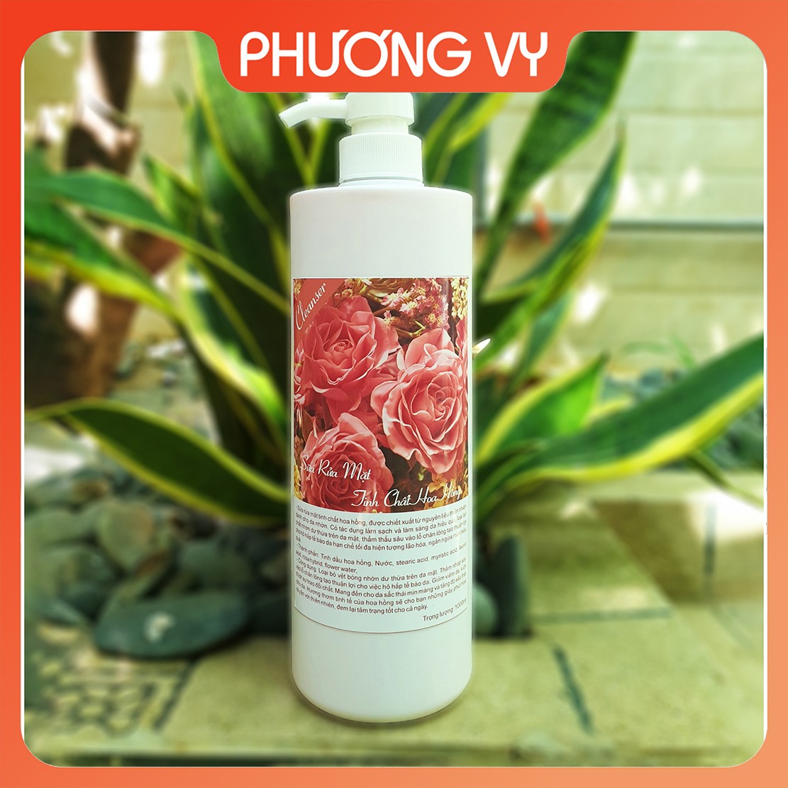 1000ml Sữa rửa mặt Hoa Hồng, làm sạch da, da nhờn, cấp ẩm không gây khô da.