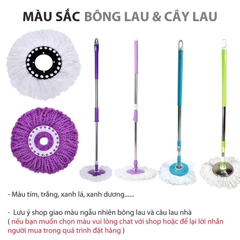 Cây lau nhà rời 360 độ - Chổi lau nhà 360 độ tự vắt thông minh thấm nước tốt