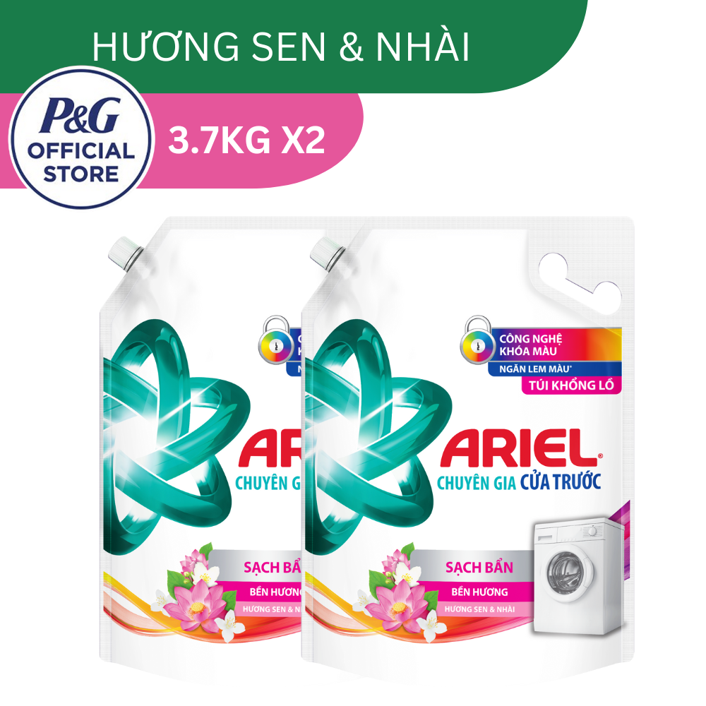 Combo 2 Nước Giặt Quần Áo Siêu Thơm ARIEL Cửa Trước Túi 3.9Kg/3.7Kg
