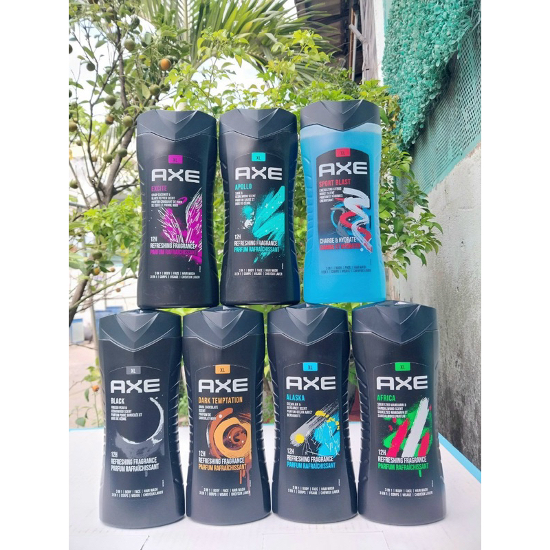 Sữa tắm gội rửa mặt 3in1 axe body face hair wash mỹ for men 400ml