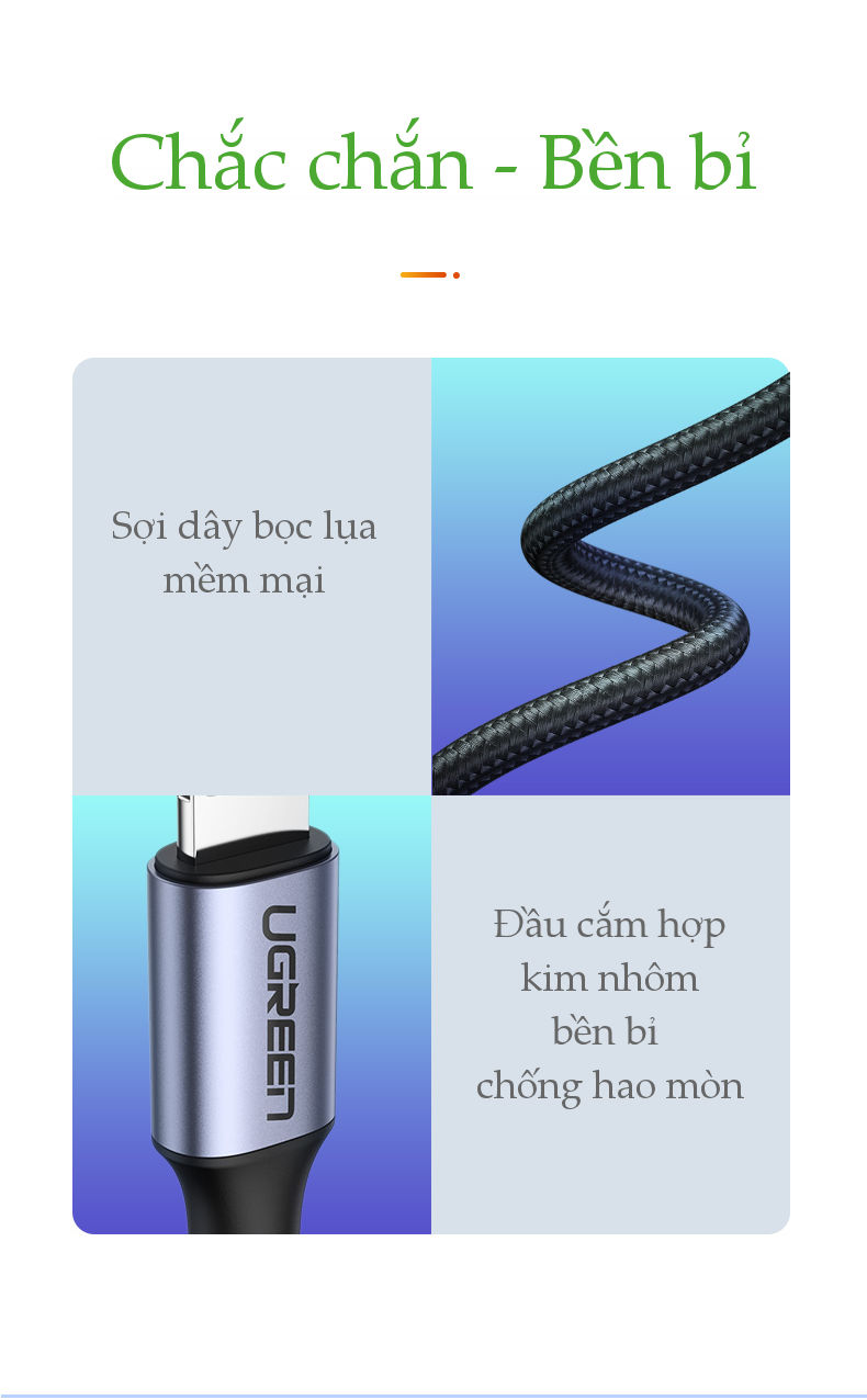 Dây chuyển đổi cổng Lightning sang chuẩn giắc 3.5mm cho phép kết nối iPhone với các thiết bị âm thanh như: loa, tai nghe ... vỏ bện dài 1m UGREEN US315 Dây chuyển đổi cổng Lightning sang chuẩn giắc 3.5mm cho phép kết nối iPhone với các thiết bị âm thanh như: loa, tai nghe ... vỏ bện dài 1m UGREEN US315