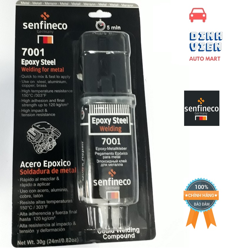 [HCM]Keo dán kim loại 2 thành phần Epoxy Steel Senfineco 7001 25g