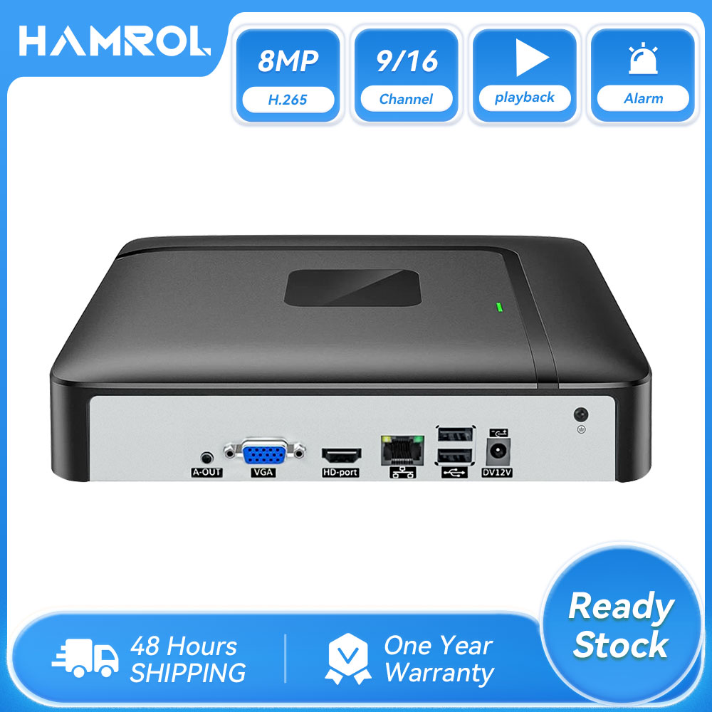 [Hot Deal][Phụ kiện số Hamrol]Đầu ghi video bảo mật 16CH 9CH 4K 8MP H.265 hỗ trợ độ phân giải Phát hiện chuyển động bảo mật ban đêm Giám sát an toàn cho gia đình bạn