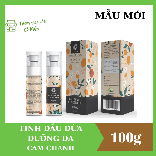 [CHÍNH HÃNG] Tinh Dầu Dừa Dưỡng Da Cam Chanh Cocovie 100ml - Cocovie Orange Lemon Coconut Skin Care Essential Oil 100ml