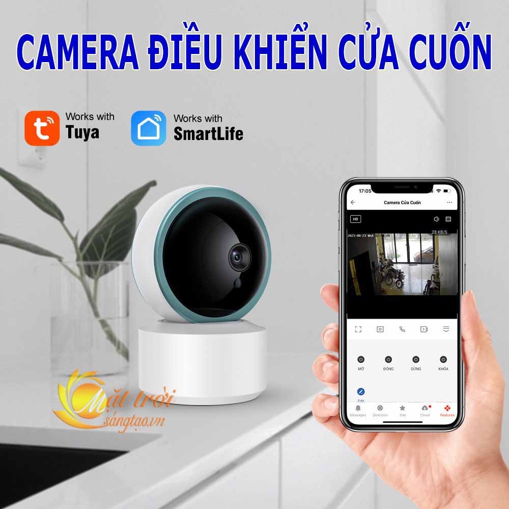 Camera TUYA (Smart Life) kết hợp bộ điều khiển cửa cuốn