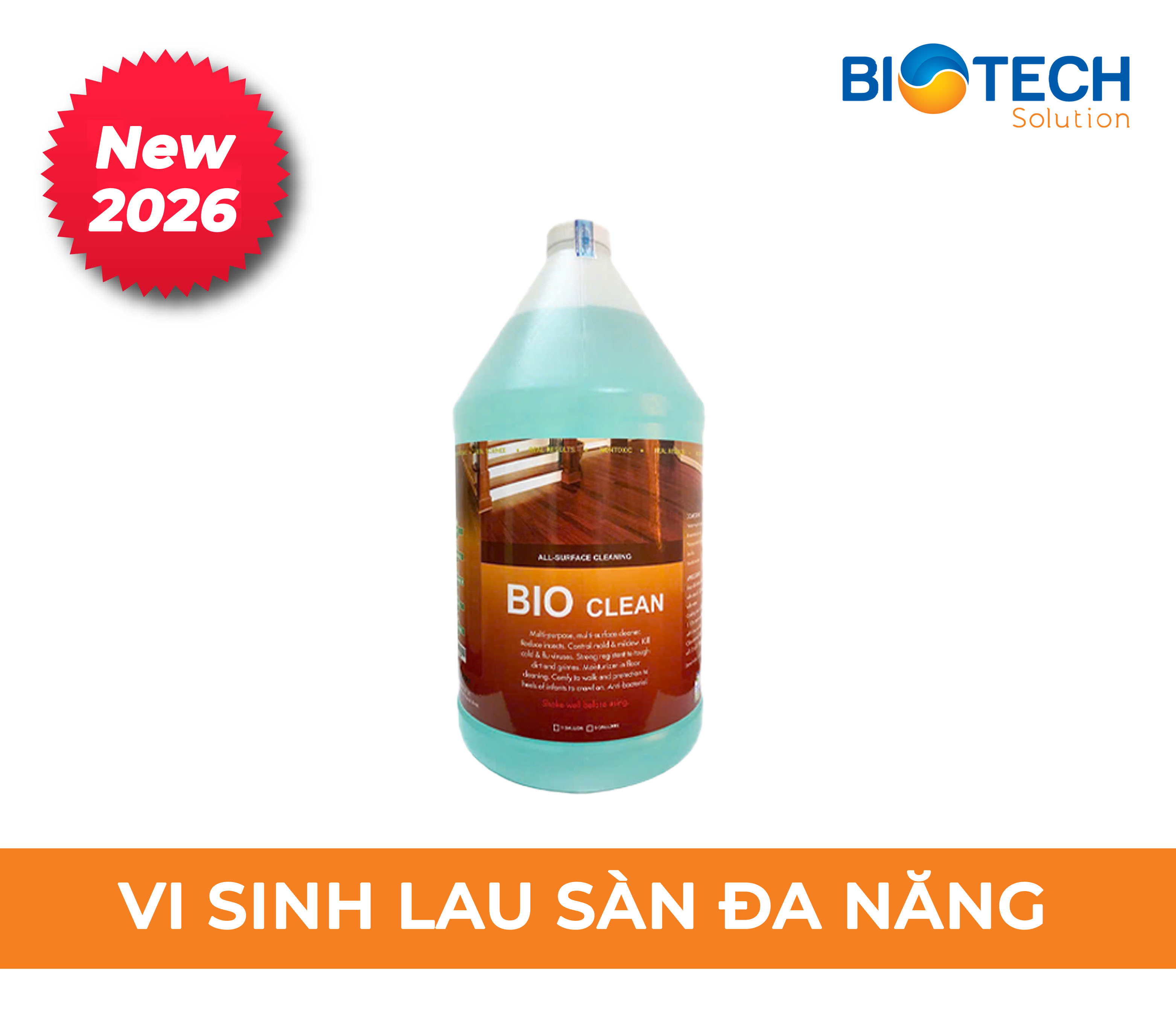 Bio Clean Nước lau sàn, khử mùi sinh học hữu cơ, chai 3,785 lít