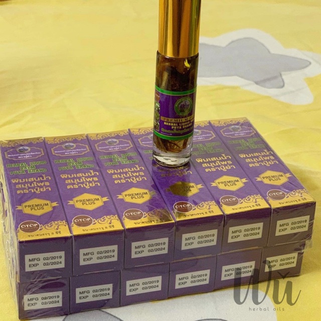 Bộ 12 Chai Dầu Sâm PUYA BRAND 19 Vị Thảo Dược Thái Lan