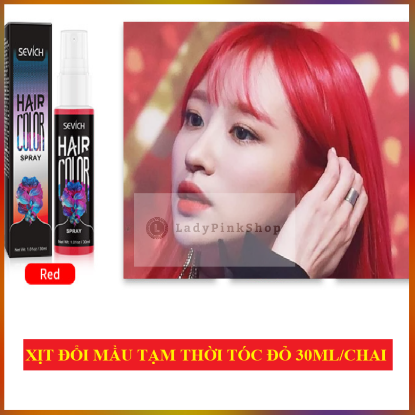 [Sale] Xịt Đổi Màu Tóc Tạm Thời Sevich Màu Đỏ 30ml/Chai Mang Phong Cách Đột Phá.