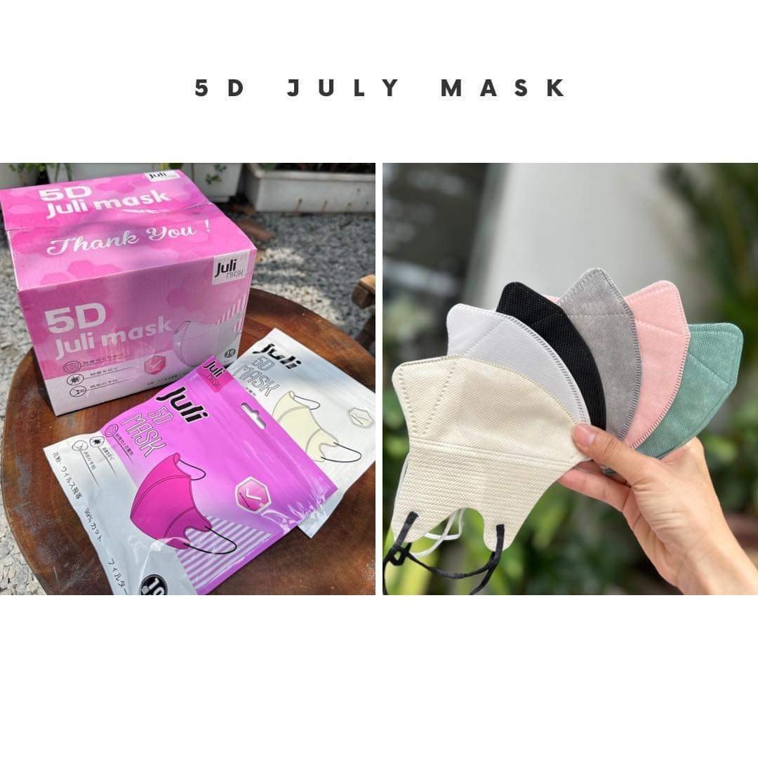 Thùng 100 chiếc Khẩu Trang 5D Juli Mask Kháng Khuẩn,nhiều Màu Lạ Siêu Đẹp