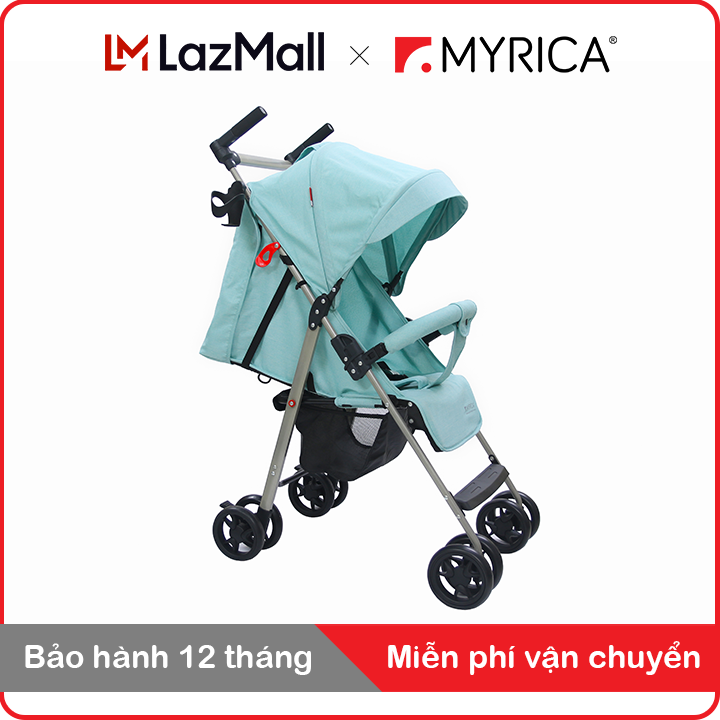 Xe đẩy khung Aluminum bền, nhẹ, sơn cực đẹp - Myrica (màu xanh mint)