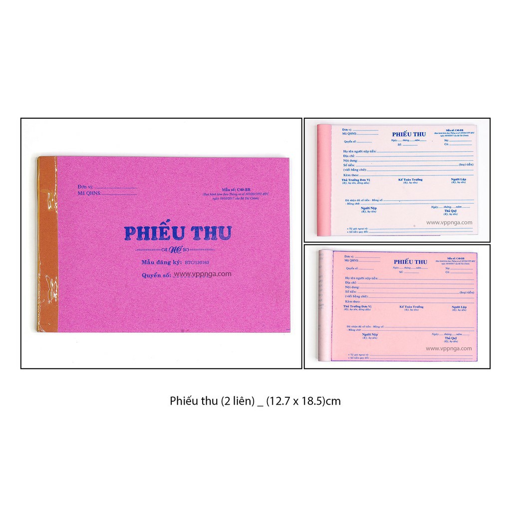 Phiếu thu - chi 2 liên 3 liên