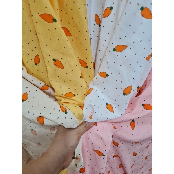 Vải đũi lạnh mềm mịn hình củ cà rốt dùng may váy,đồ bộ mặc nhà,đồ handmade