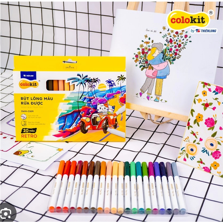 Bút lông màu Pastel Washable Fiber Pen Thiên Long Colokit SWM-C008 - Bút lông màu, bút dạ, bút highlight rửa được