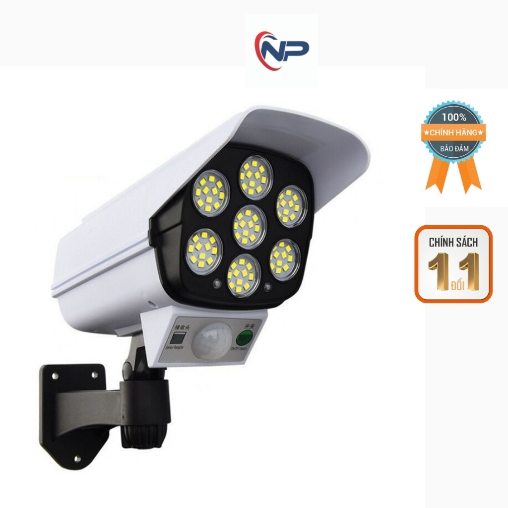 Đèn năng lượng mặt trời giả camera ngoài trời tự động BẬT TẮT chống trộm chống nước IP67. Có điều khiển shopnhatphong