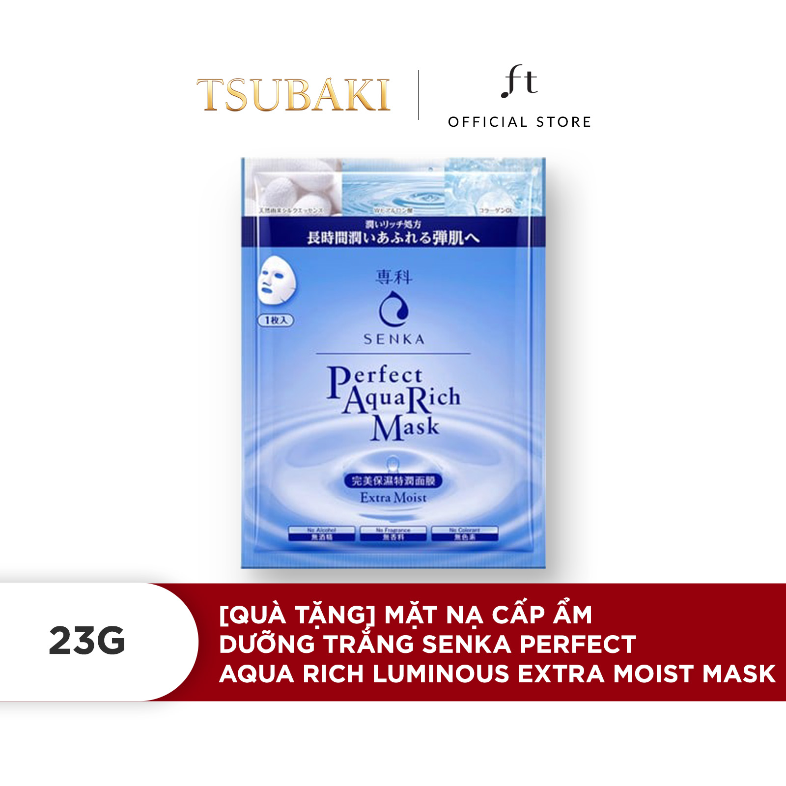Mặt Nạ Cấp Ẩm Dưỡng Trắng Senka Perfect Aqua Rich Luminous Extra Moist Mask 23g