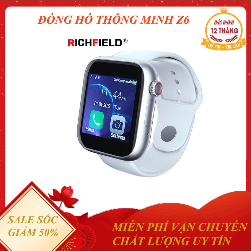 Đồng hồ thông minh smartwatch z6 kiểu dáng đẹp, hỗ trợ sim và thẻ nhớ, nghe gọi, vào mạng, kết nối bluetooth 3.0 với smartphone- đồng hồ thông minh trẻ em, đồng hồ smartwatch- bh 12 tháng