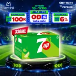 [SALE 15.6] Thùng 24 Chai Nước Nước Ngọt Giải Khát Có Gaz 7Up (330ml/chai)