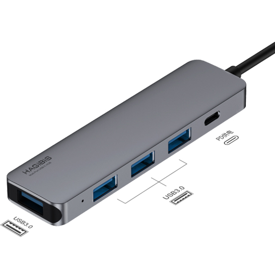 Cáp chuyển đổi hagibis 5in1 usb-c to usb 3.0