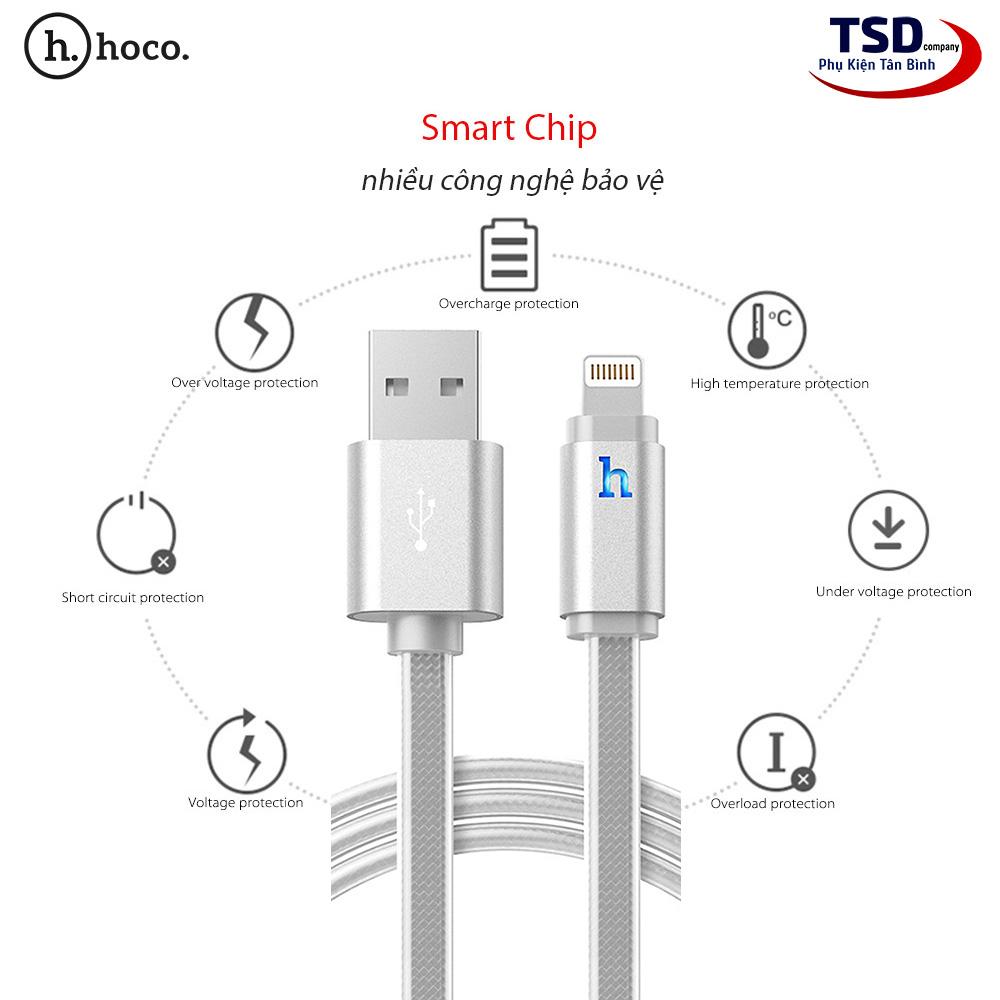 Cáp iphone / ipad hoco upl12 120cm có đèn báo sạc
