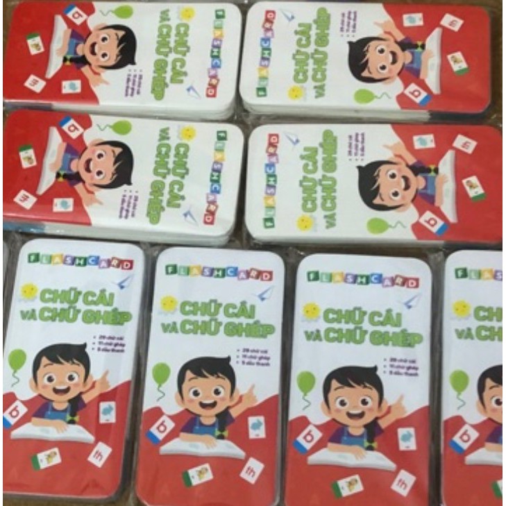 bộ 42 thẻ - Thẻ bé học chữ cái và chữ ghép