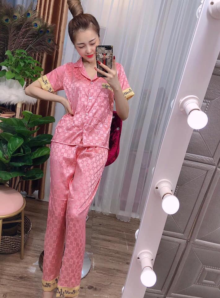 Đồ Bộ , Đồ Bộ Mặc Nhà , Đồ Bộ Pijama Nữ Gấm Lụa tnqd szM 40 - 60kg