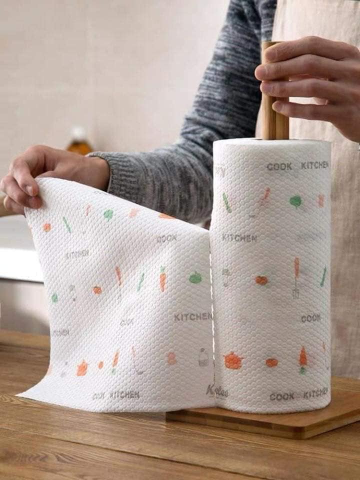 Cuộn Giấy Lau Đa Năng Hình Họa Tiết, Có Thể Giặt, Tái Sử Dụng Nhiều Lần, Giấy Vải Lau Chuyên Dụng Cho Nhà Bếp, TIBM38