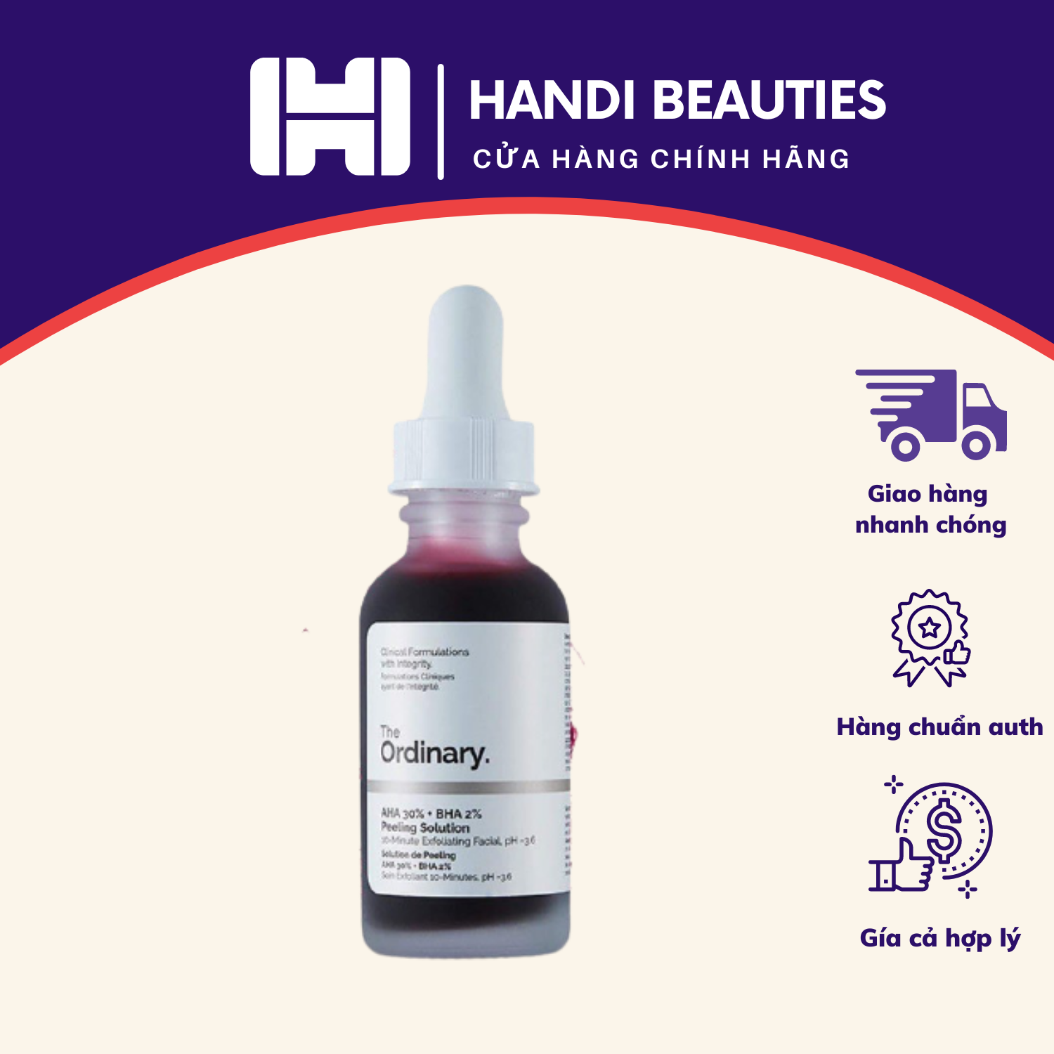 Tẩy da chết the ordinary aha 30% + bha 2%