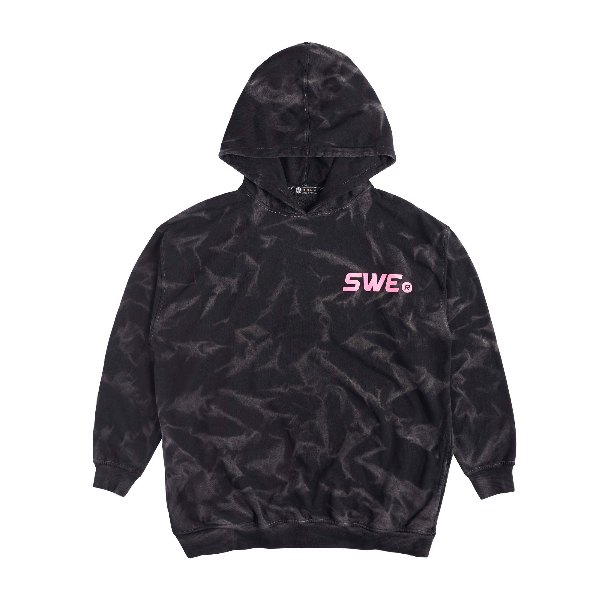 Áo hoodie  nữ SWE LOGO WASHED BLACK/PINK chính hãng