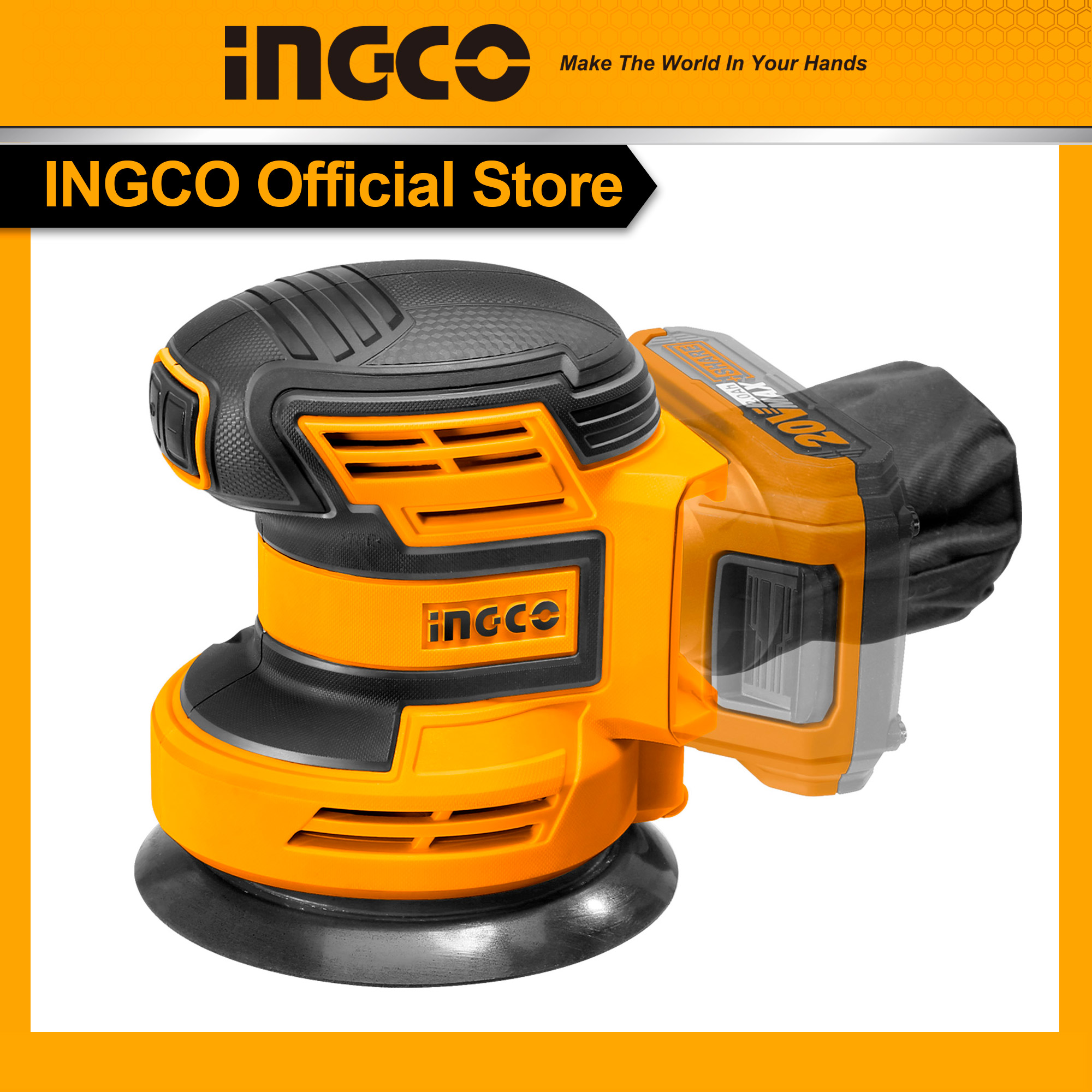 Máy chà nhám tròn dùng pin Lithium 20V INGCO CROSLI2001 (không kèm pin và sạc)