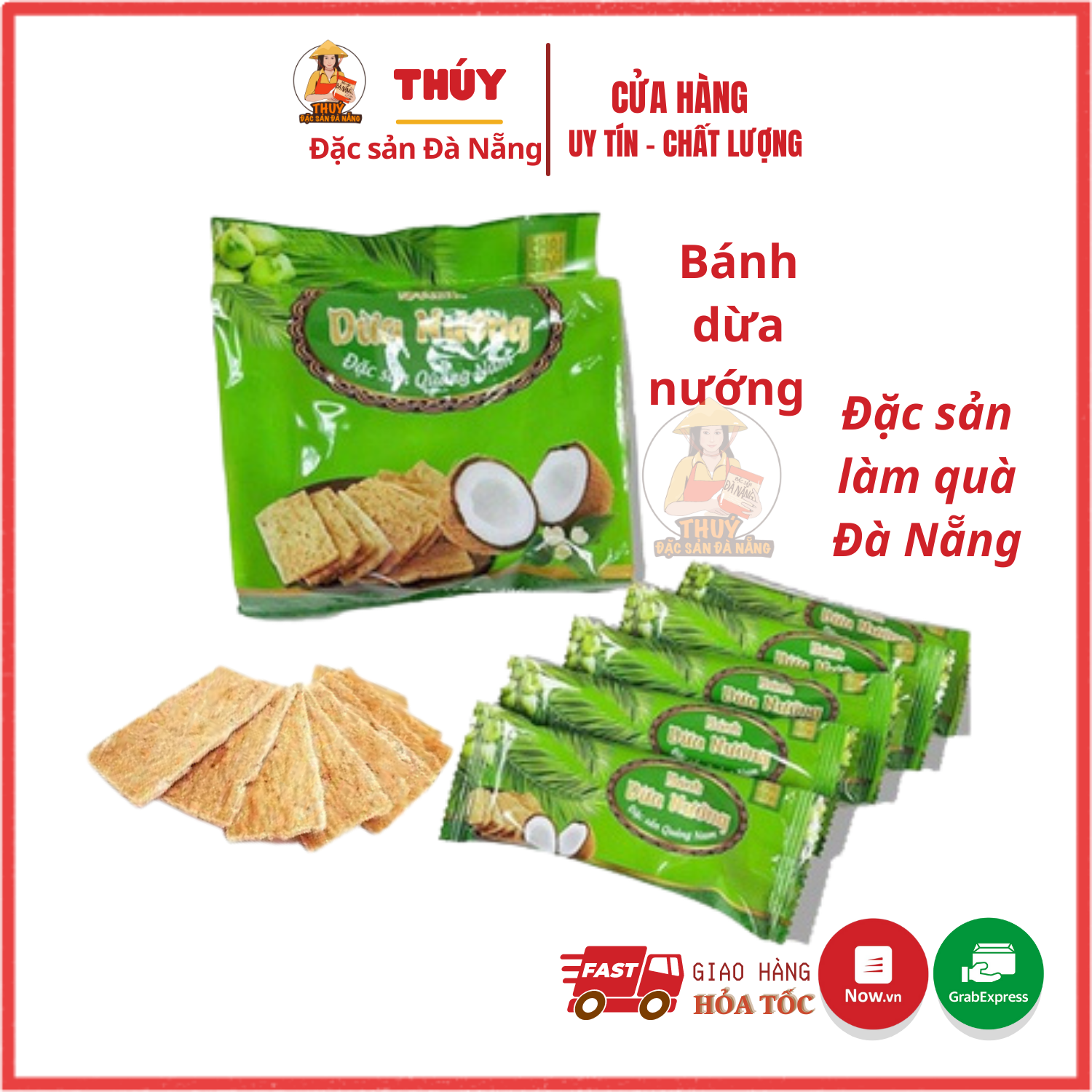 Bánh dừa nướng Quỳnh Trân gói 170gr ngon đặc sản Quảng Nam Đà Nẵng