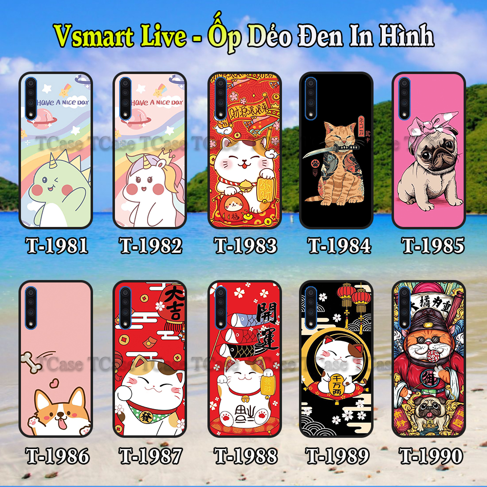 Ốp Lưng Vsmart Live dẻo đen in hình Nhiều Mẫu Phần B