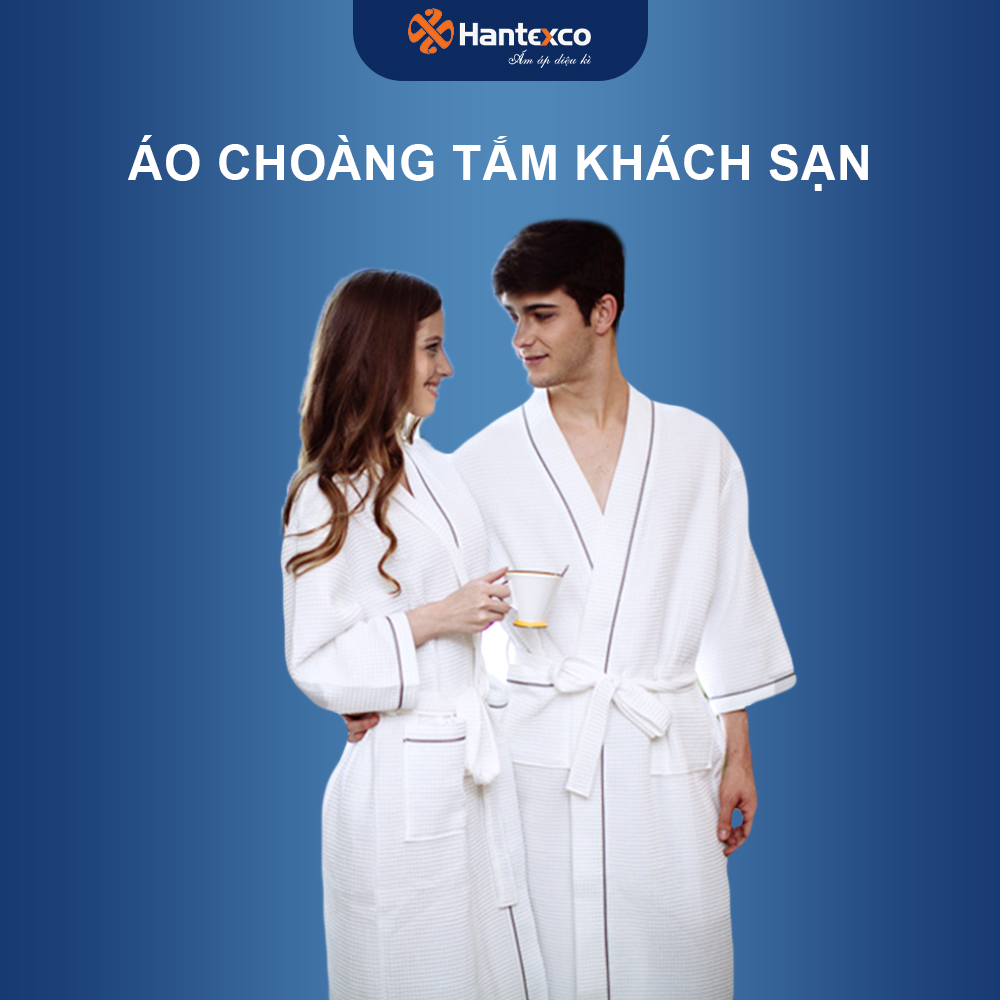 Áo Choàng Tắm Khách Sạn HANTEXCO (100% cotton, mềm mại, thấm hút tốt)