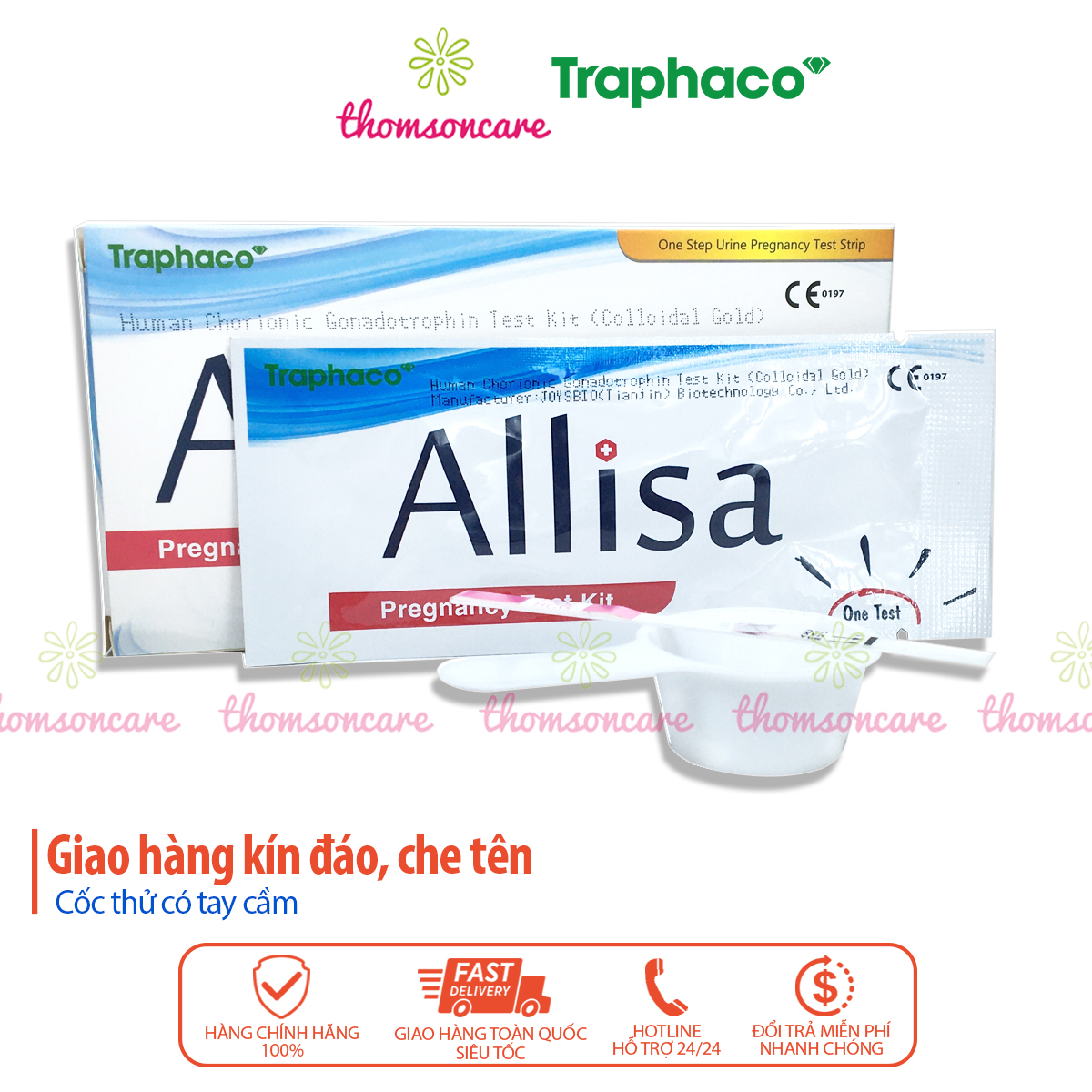 Que thử thai bản to 4mm của Traphaco - giao hàng kín đáo, che tên