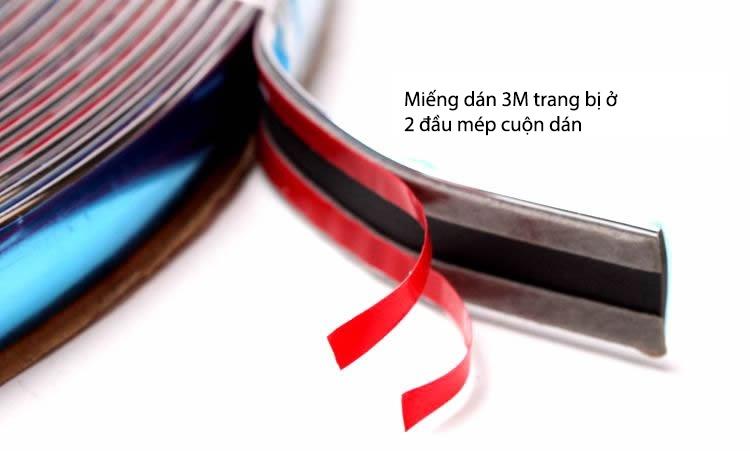 Nẹp viền chân kính ô tô bản 25mm, nẹp viền mạ crom trang trí viền kính ô tô rộng 2,5cm