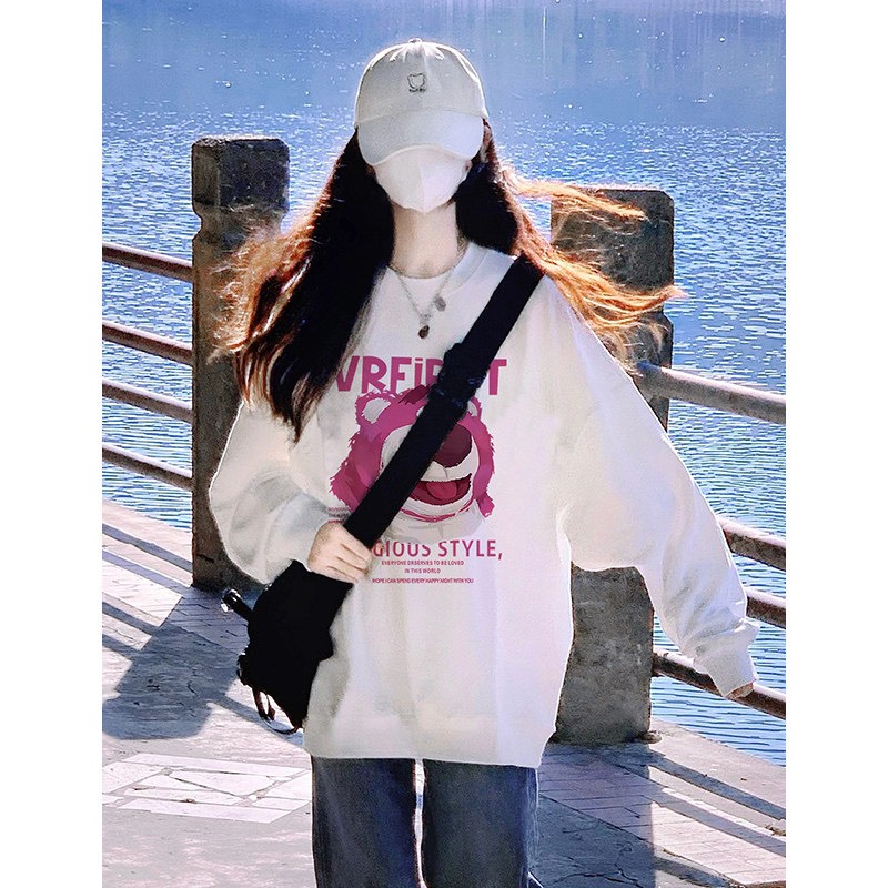 Áo sweater nữ in hình gấu vrfirst