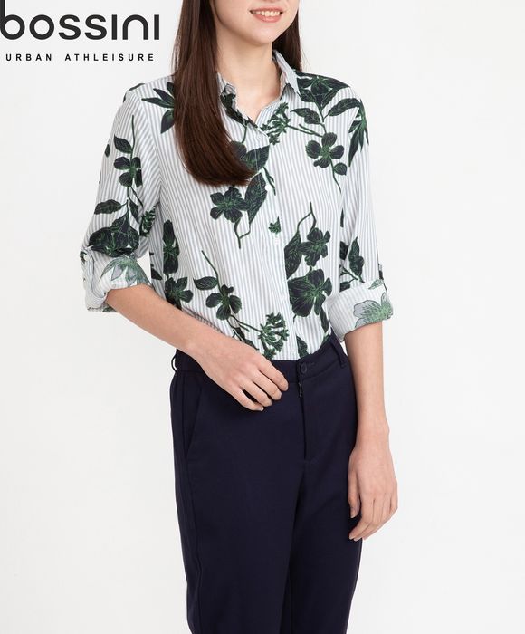Áo sơ mi kiểu nữ họa tiết thiên nhiên thời trang công sở Bossini 521023090