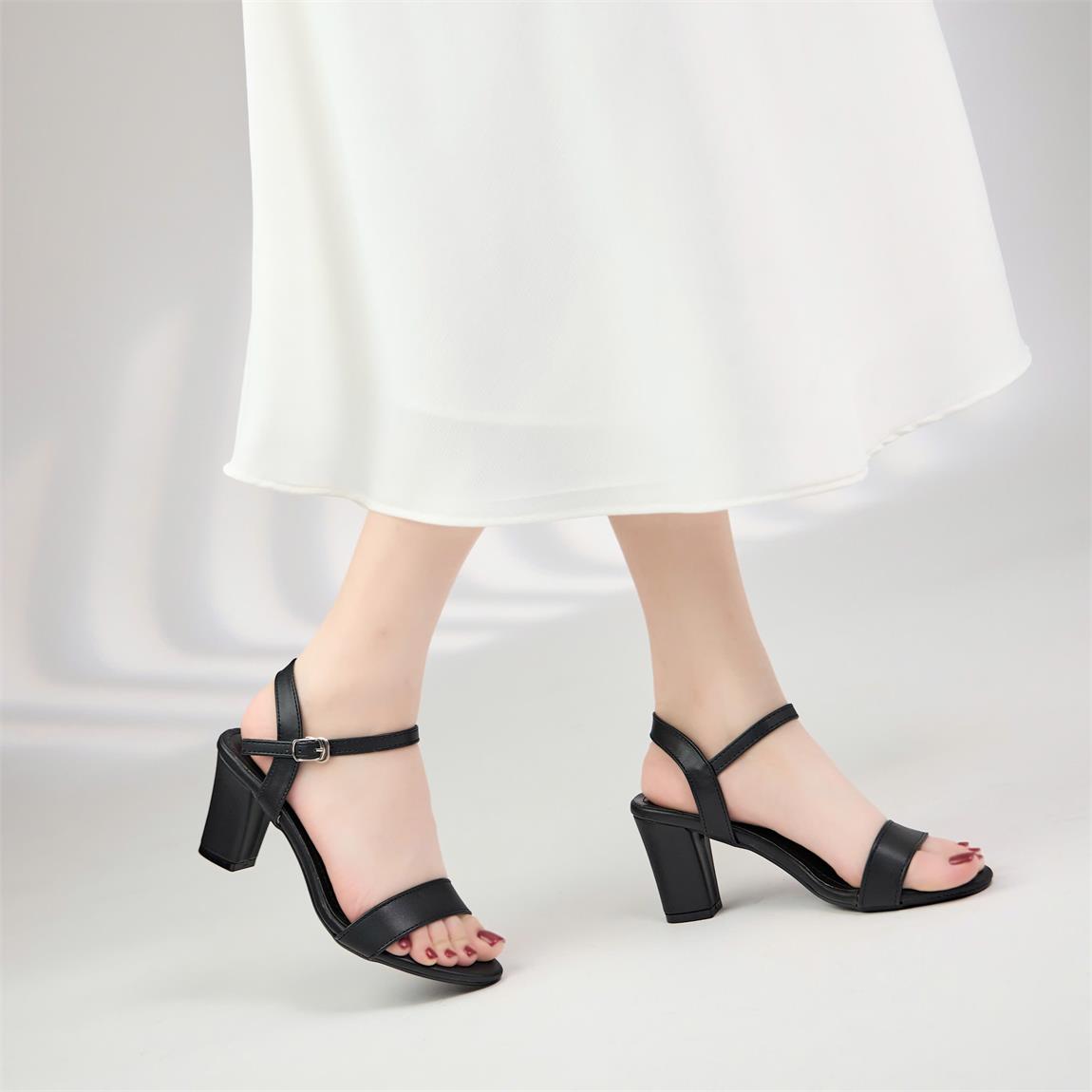 Giày MWC 3547 - Giày Sandal Cao Gót Đế Vuông 7cm Giày Cao Gót Quai Ngang Tôn Dáng