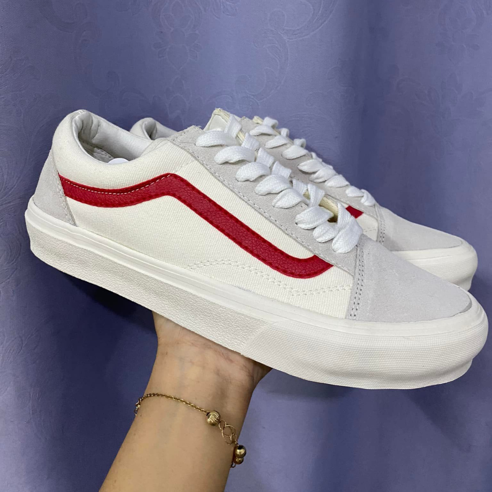 Giày thể thao vans sọc đỏ nam nữ, hàng siêu đẹp, y hình 100%