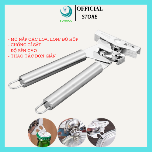 Dụng cụ mở nắp lon, khui lon sữa bò, khui đồ hộp bằng Inox. Đồ khui hộp đa năng 20x7cm