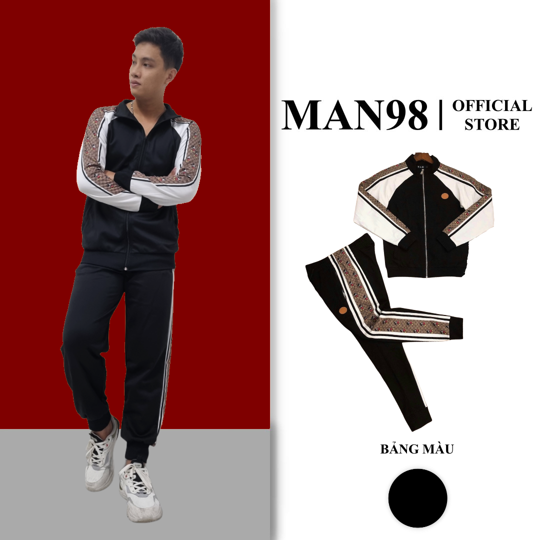 Bộ thể thao nam kéo khóa chất nỉ , bộ nỉ nam kéo khóa viền tay mickey cao cấp m9