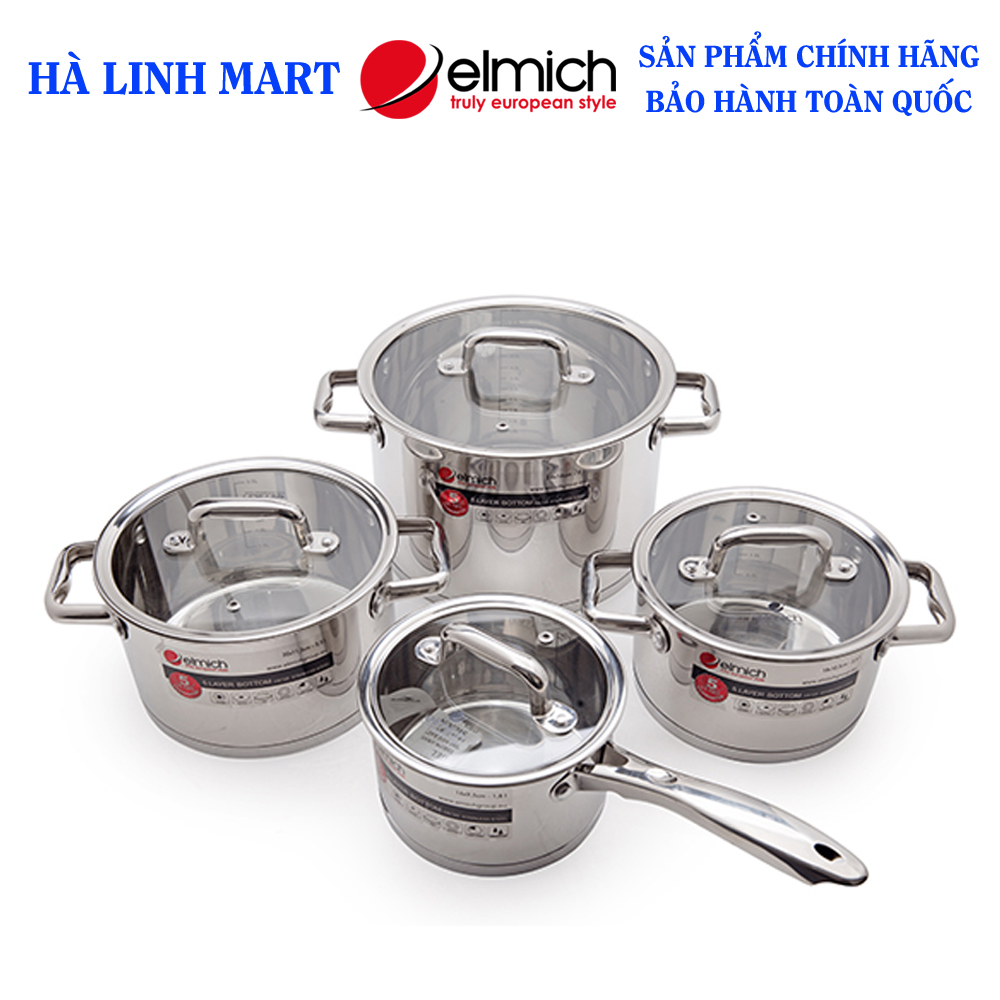 Bộ xoong elmich inox 5 đáy 2353670 nhập khẩu ch séc