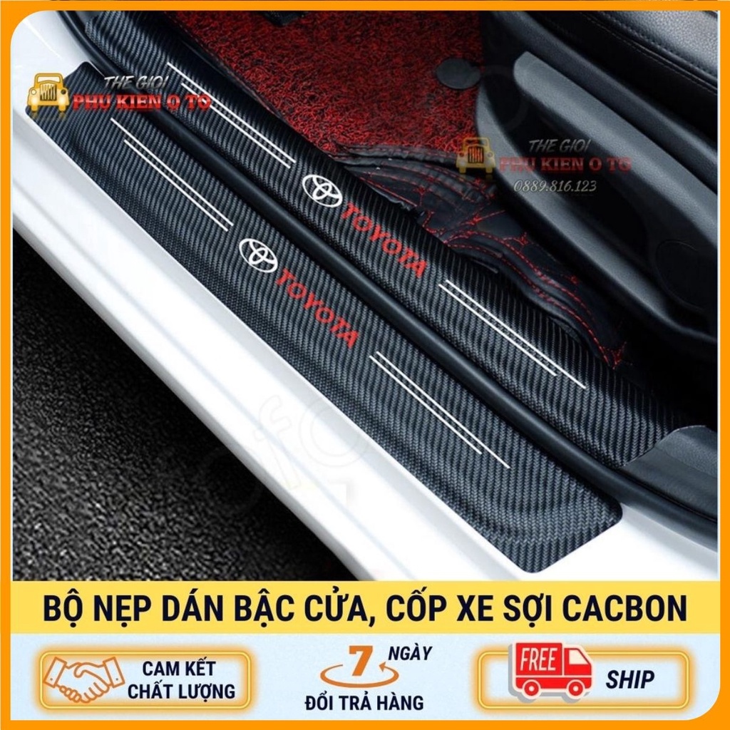 Nẹp Dán Vân Carbon Chống Trầy Xước Bảo Vệ Bậc Cửa Xe Hơi/ Bảo Vệ Cốp Sau Xe Hơi Cho Nhiều Hãng Xe