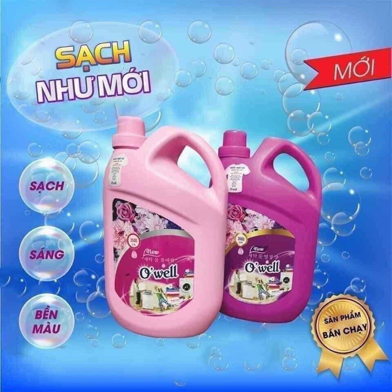 Nước giặt xả owell 3500ml siêu sạch; vừa giặt vừa xả tiện lợi