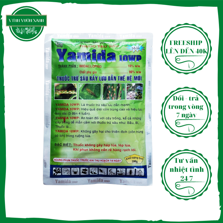 Thuốc trừ bọ trĩ, trừ sâu Yamida 10WP trừ rệp sáp, rầy chổng cánh, lưu dẫn 2 chiều 100g