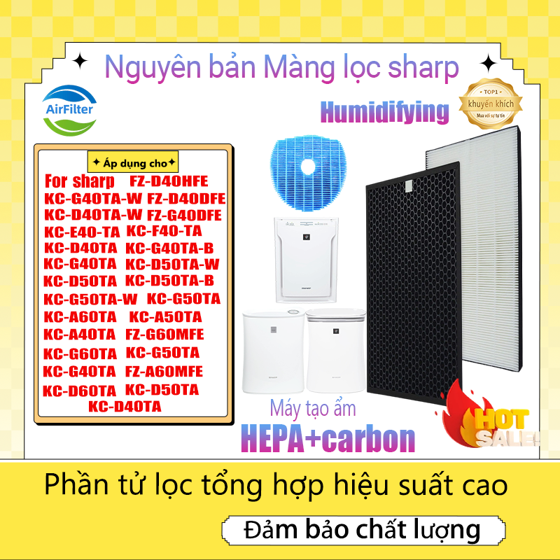 🚚 Vận chuyển nội địa 🚚 Màng lọc không khí Sharp FZ-G60MFE/FZ-D40HFE/FZ-A60MFE, FZ-D40DFE, FZ-G40DFE, KC-D40TA-W, KC-E40-TA, KC-G40TA-W, KC-F40-TA, KC-G40-TA, KH-D50TA, KC-G50-TA, KC-G60TA-B/W KC-D60TA-W KC-A60TA KC-A50TA KC-A40TA HEPA Air Purifier Fil