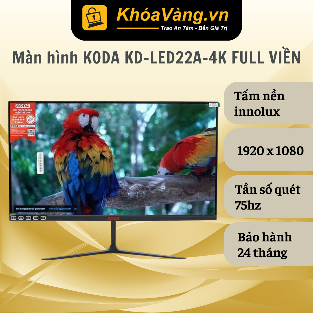 Màn hình máy tính led koda kd-led22a-4k | fhd | full viền | 75hz | hàng chính hãng - bảo hành 24 tháng