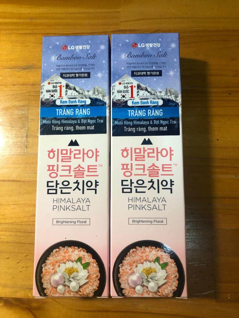 Bộ 2 hộp Kem đánh răng Hymalaya Pink Salt LG Hàn Quốc