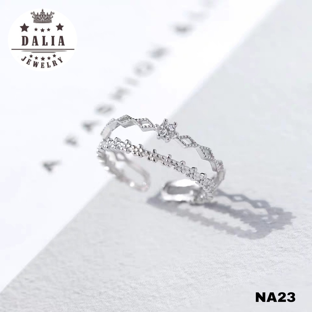 Nhẫn bạc dạng hở DaLiA Jewelry vương miện tự chỉnh size theo ý muốn
