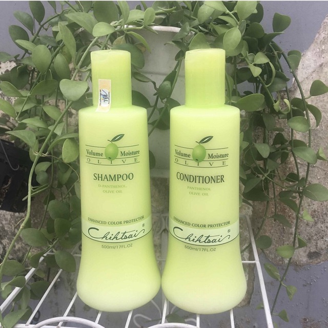 Bộ Dầu Gội Xả Siêu Mượt Chihtsai Volume Moisture Olive 500mlx2